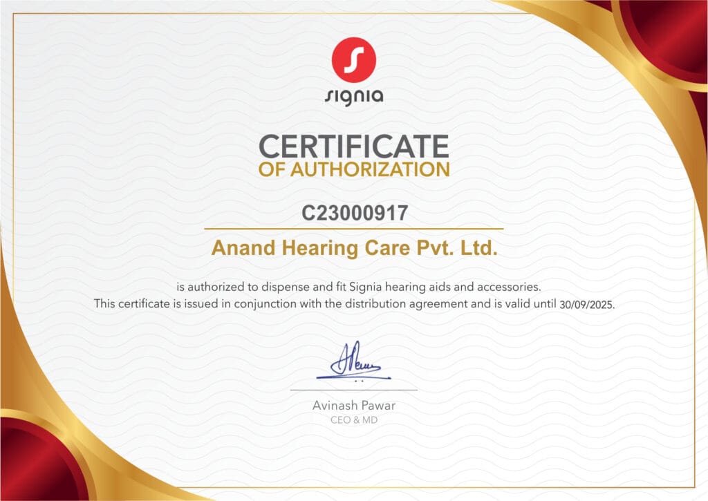 Signia Dealer Certificate